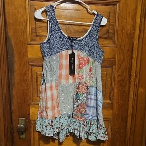 Young Threads NEW Denim & Patchwork Mini Dress/Tunic